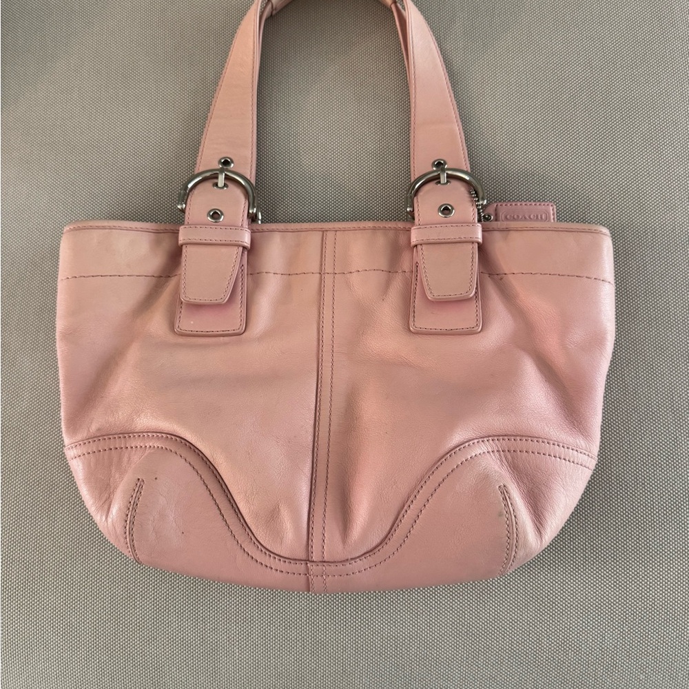 Coach Light Pink Leather Shoulder Bag